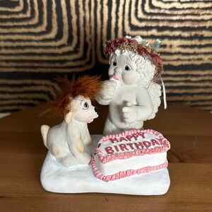Charming Angel and Puppy Birthday Figurine